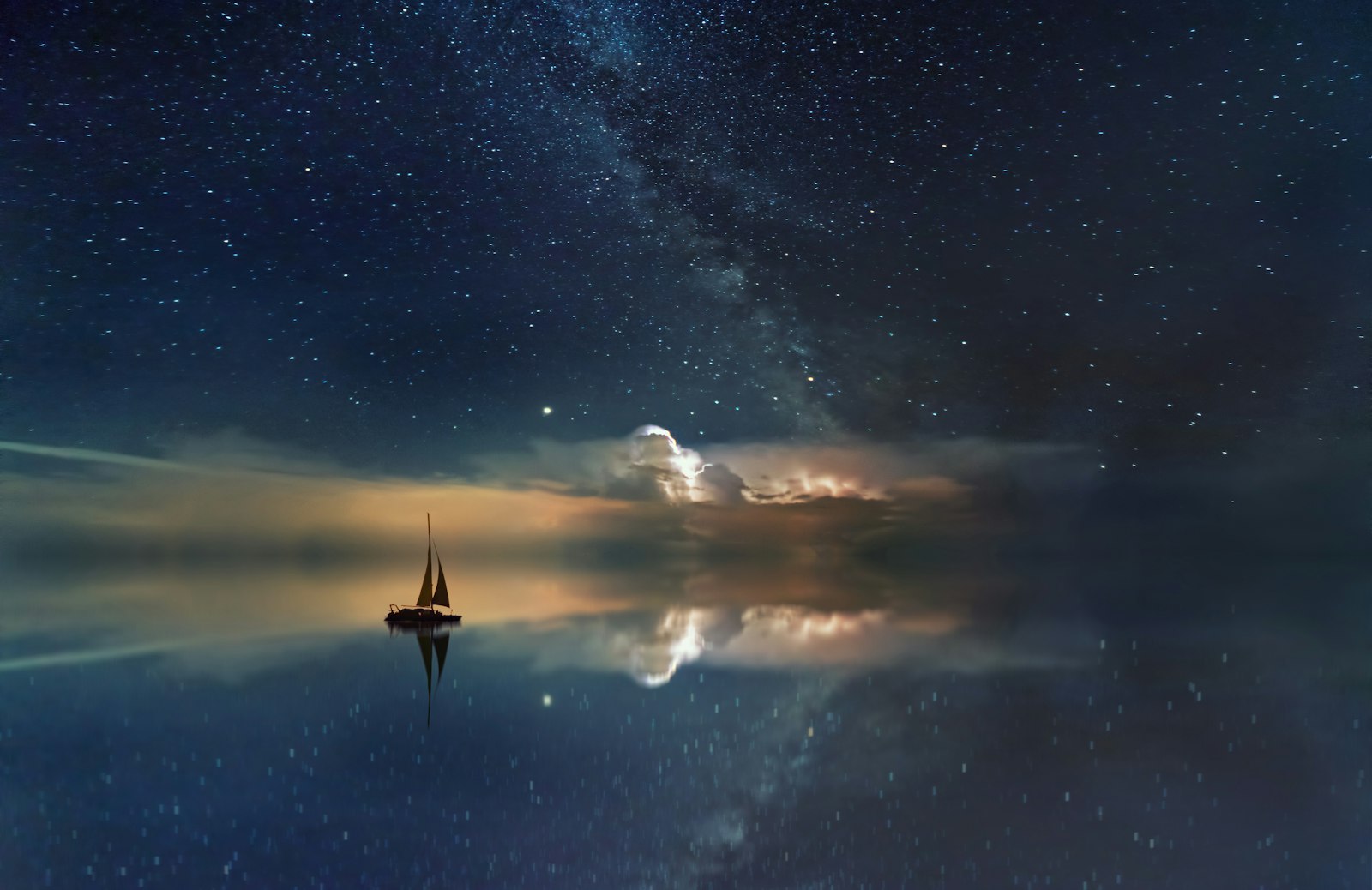 Tall ship expedition at sea